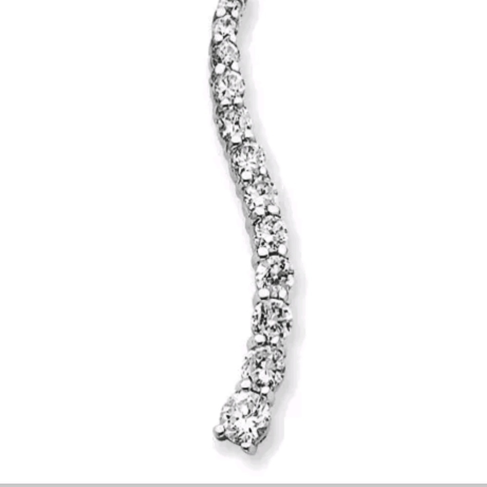 New Sterling Silver CZ Journey Pendant